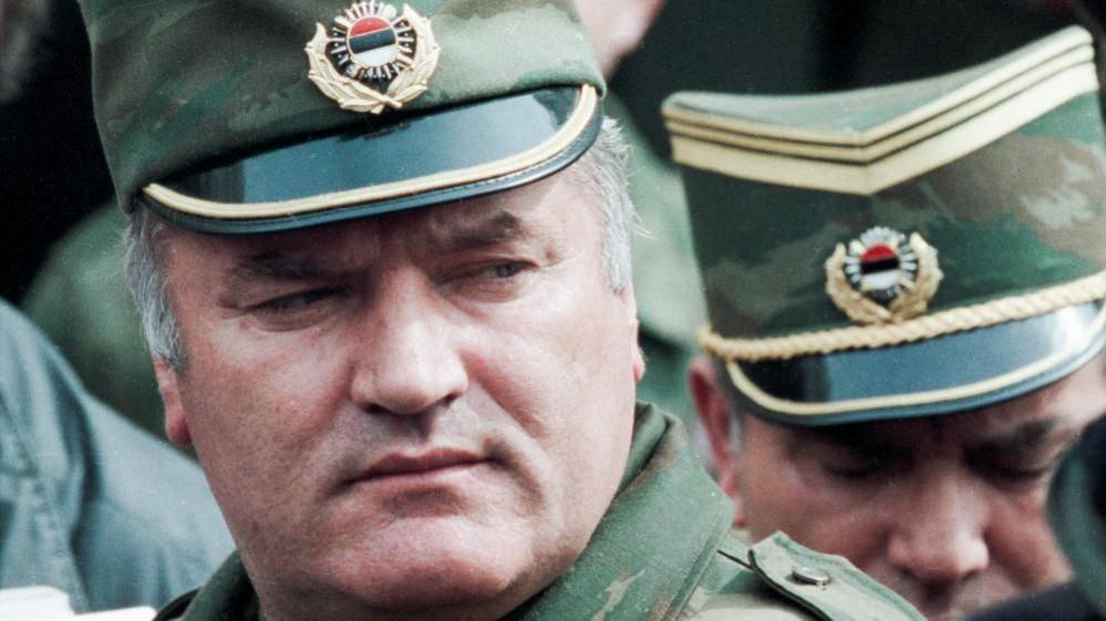 Ratko Mladić at Sarajevo's airport. Photo: April 1993