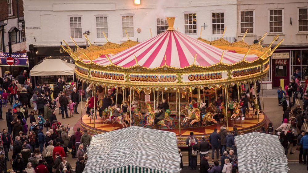 Carousel at the Worcester Victorian Christmas fayre