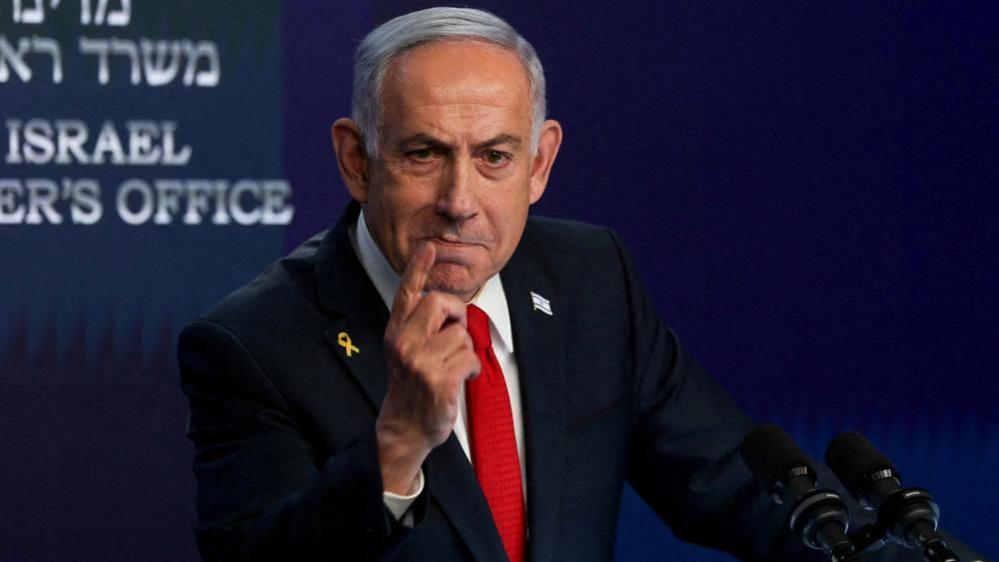 Israeli Prime Minister Benjamin Netanyahu speaks during a press conference
