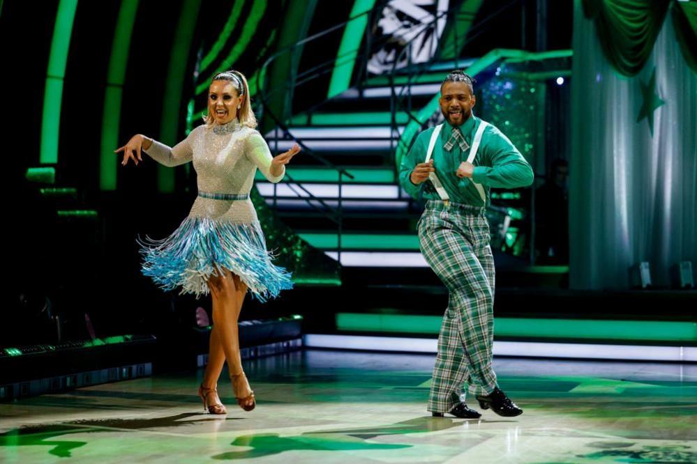 Amy Dowden is pictured dancing the jive with her Strictly partner JB Gill.