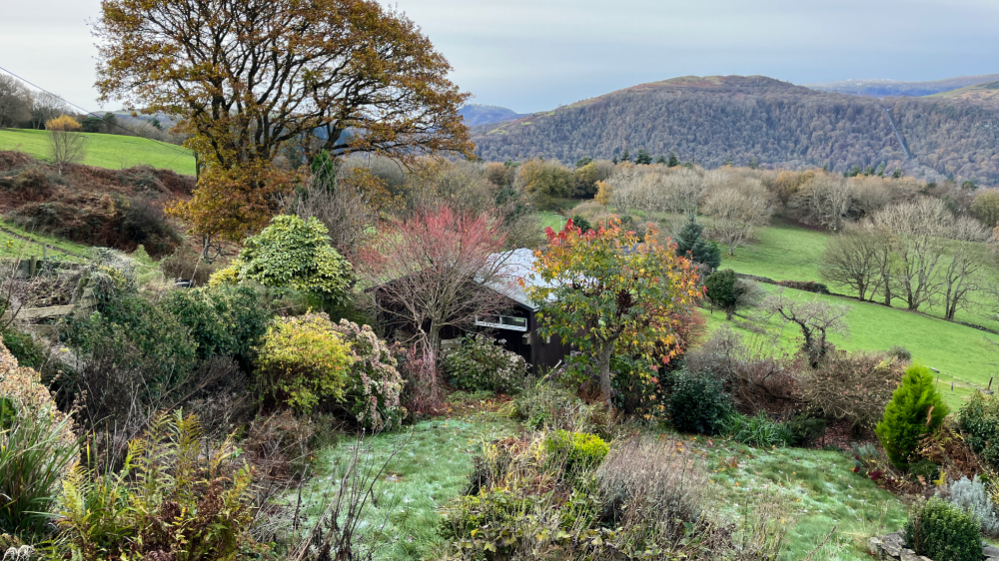 The house occupied by Danieal Andreas San Diego sits in a rural area with hills in the background