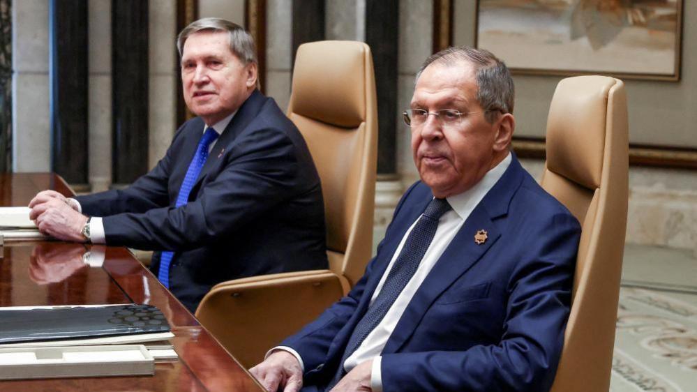 Ushakov and Lavrov at the table in Riyadh