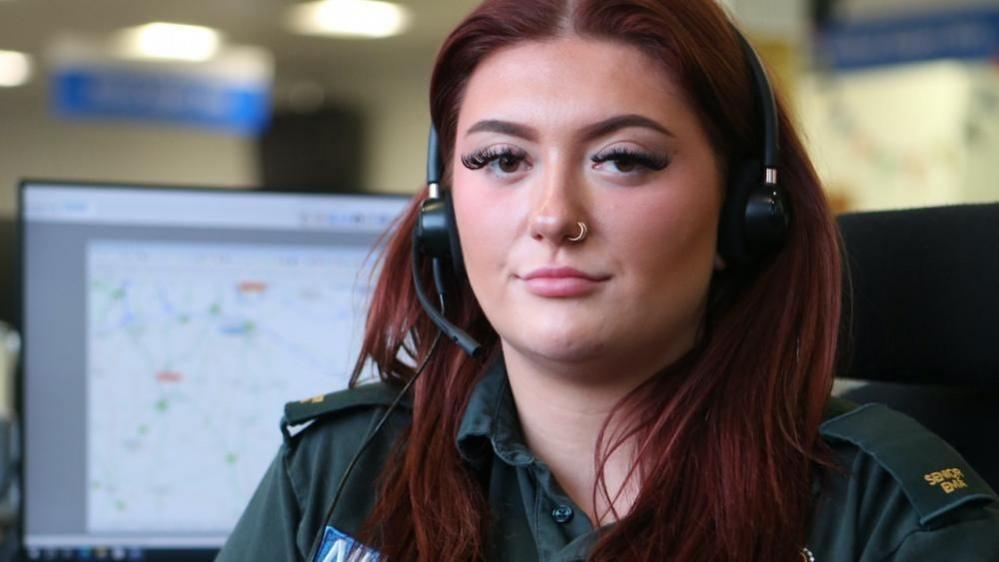 Secamb emergency services phone operator Mollie Blackman on the job
