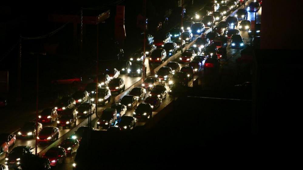 Lebanese people in the south of the country flee with their cars towards Sidon and Beirut