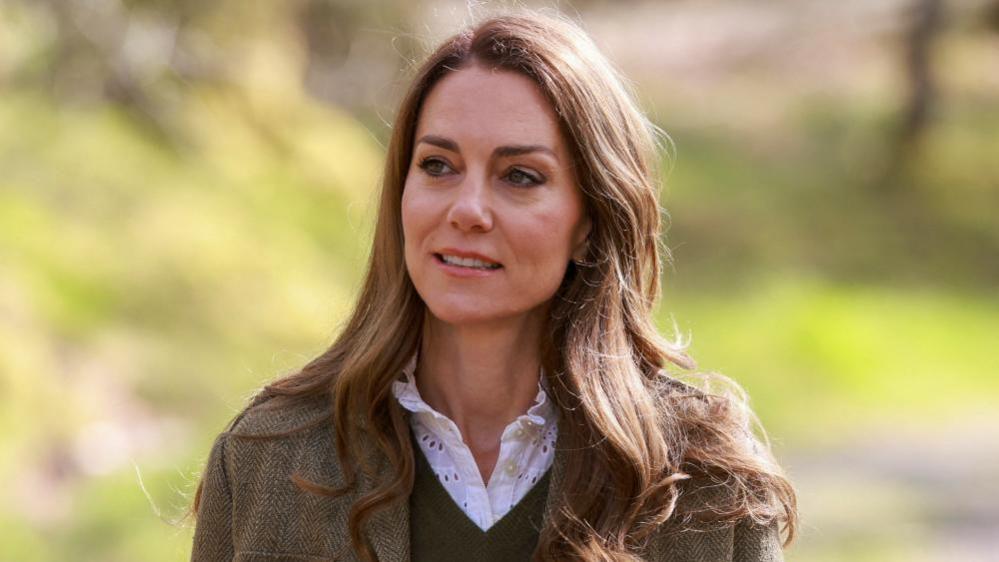 Image shows the Princess of Wales visiting the Ardura Community Forest, Isle of Mull, Scotland, Britain, on 30 April, 2025