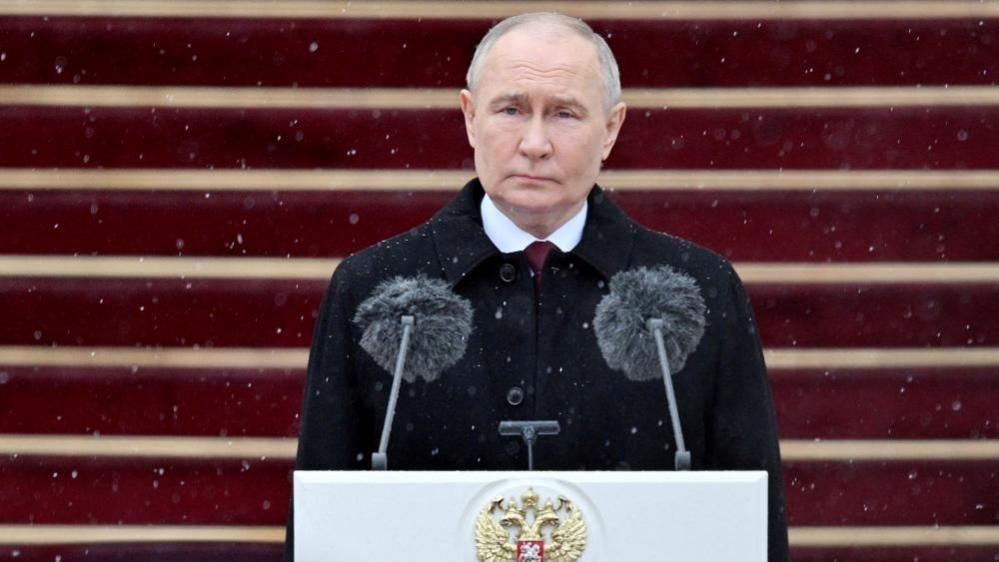 Russian President Vladimir Putin reviews honour guards of the presidential regiment following his inauguration ceremony at the Kremlin in Moscow, Russia May 7, 2024