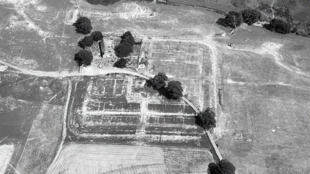 Caerhun or Canovium Roman fort, Conwy; a rebalanced image revealing new details of buried Roman buildings (17 July 2026).