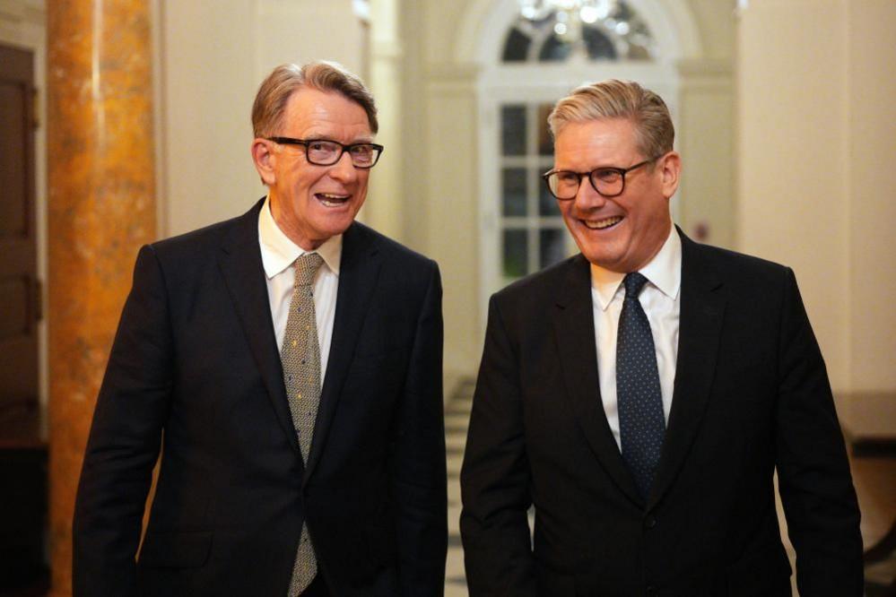 Prime Minister Sir Keir Starmer (right) and British ambassador to the United States Lord Peter Mandelson