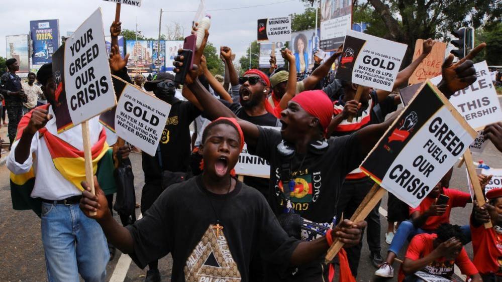 Protesters begin a three-day demonstration against illegal mining and what organizers say is bad governance in Accra, Ghana September 21, 2024