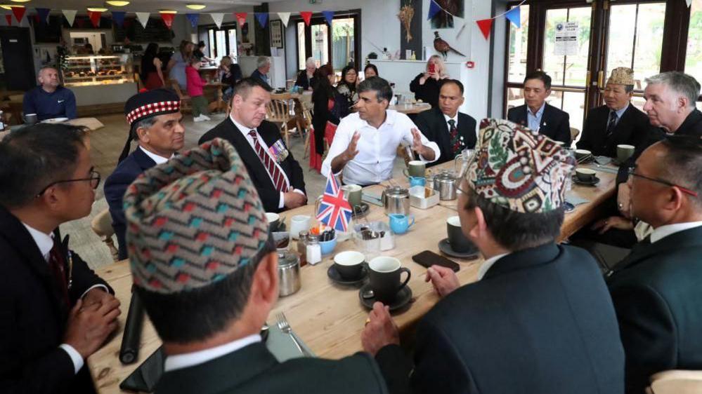 Rishi Sunak meeting veterans near Northallerton