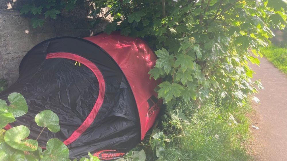 Tent along Dublin's Grand Canal