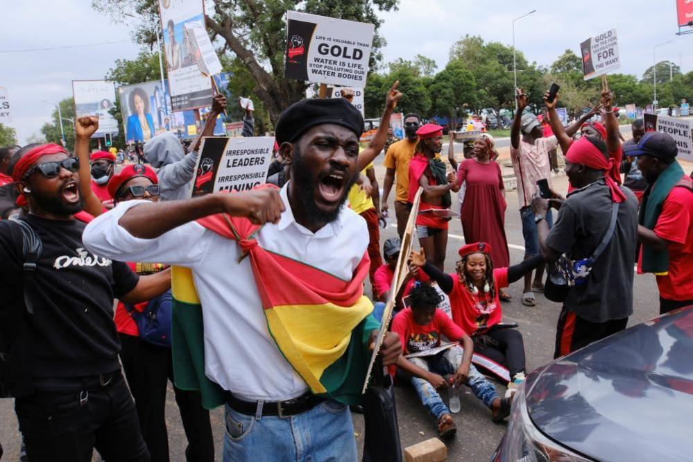 Protesters begin a three-day demonstration against illegal mining and what organizers say is bad governance in Accra, Ghana September 21, 2024