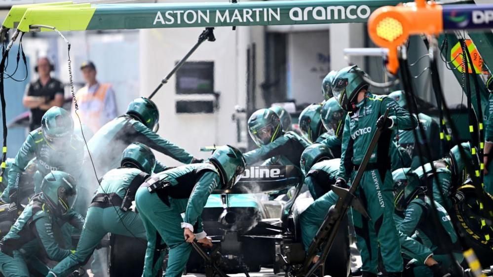 Aston Martin and pit crew