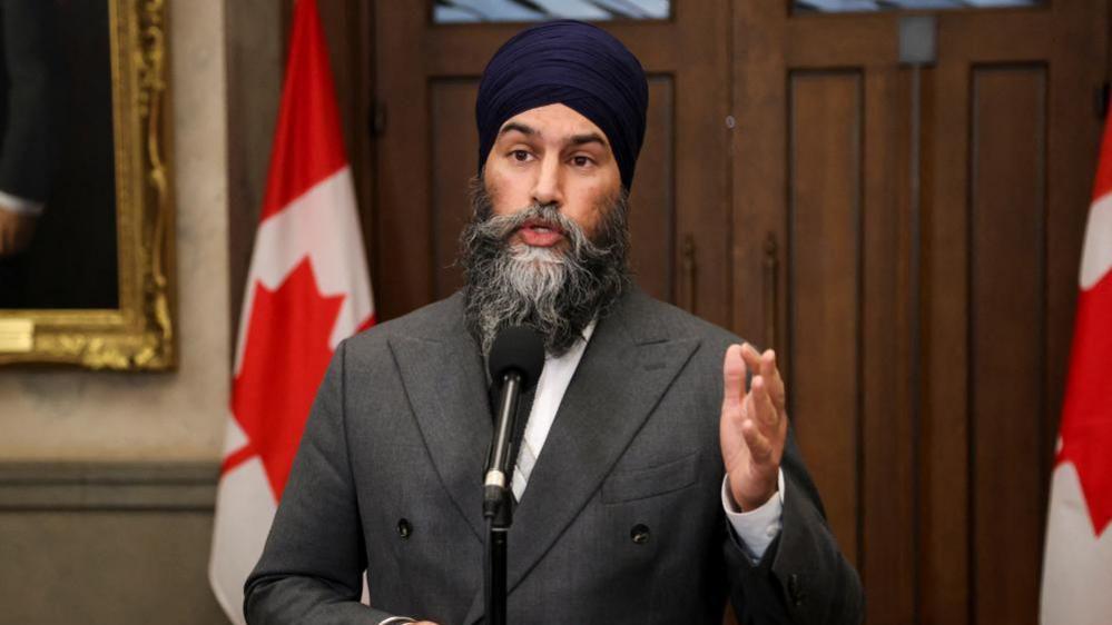 Jagmeet Singh speaking in Parliament in Ottawa, Canada.