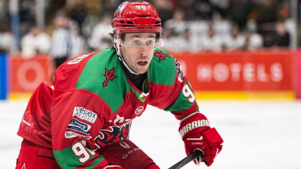 Cole Sanford in Cardiff Devils action