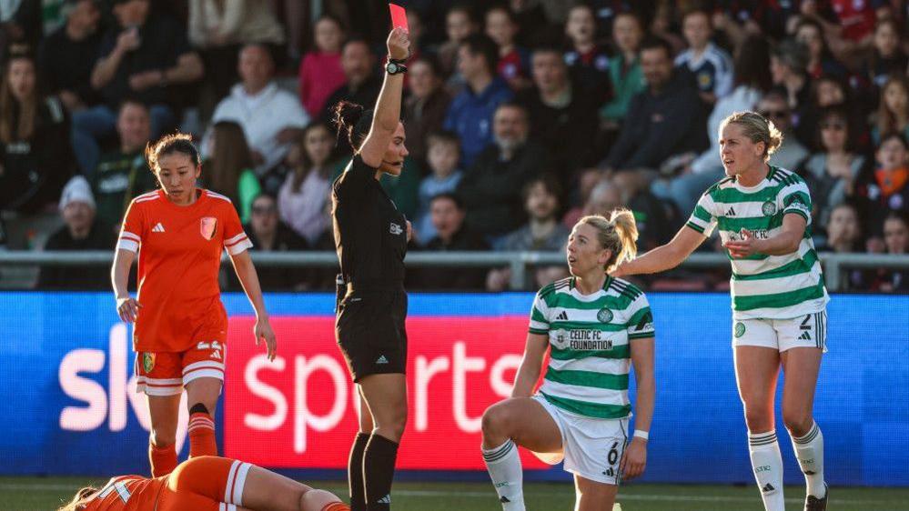 Celtic's Chloe Craig is sent off