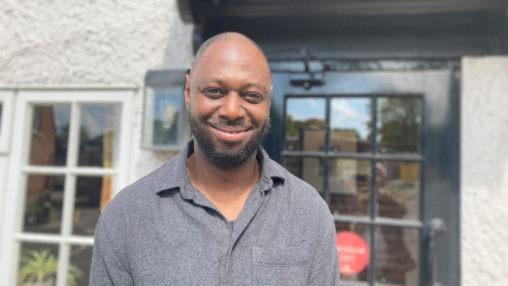 Ledley King outside pub