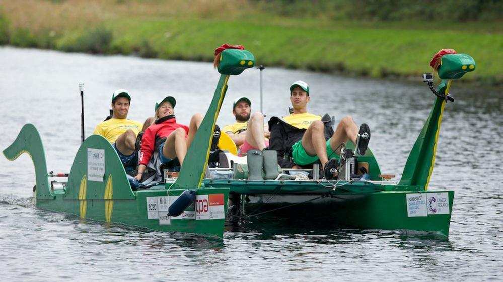 Nessie-shaped pedalo