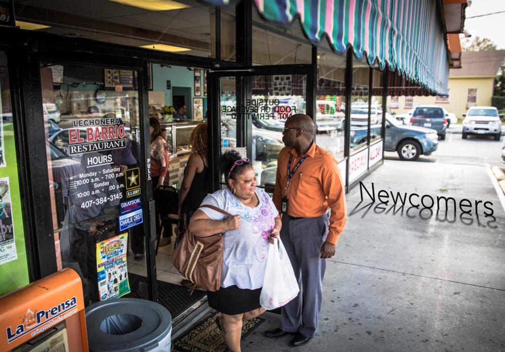 Customers leaving Orlando restaurant