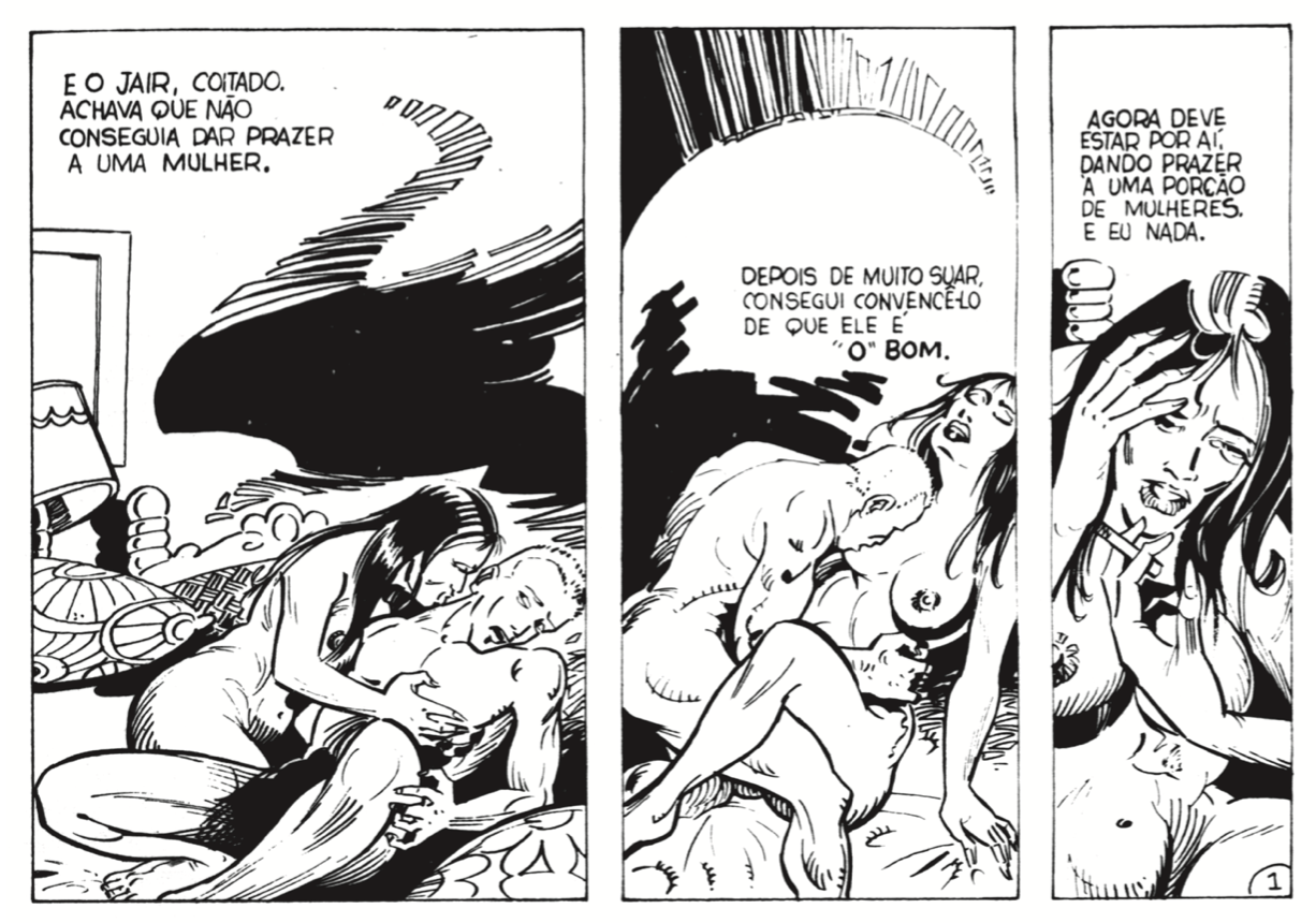 Trecho da HQ Lua, Um S&oacute; Amor, da sexta edi&ccedil;&atilde;o da revista Maria Er&oacute;tica.