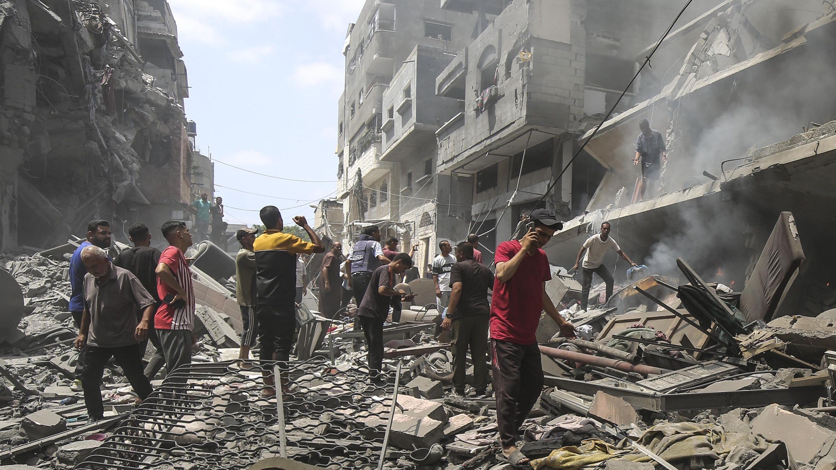 Israel bombards Gaza City as UK and allies demand action against unfolding famine
