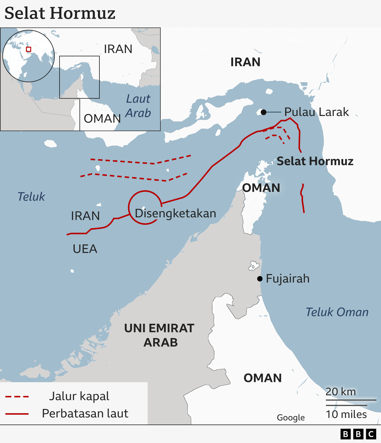 Peta selat Hormuz