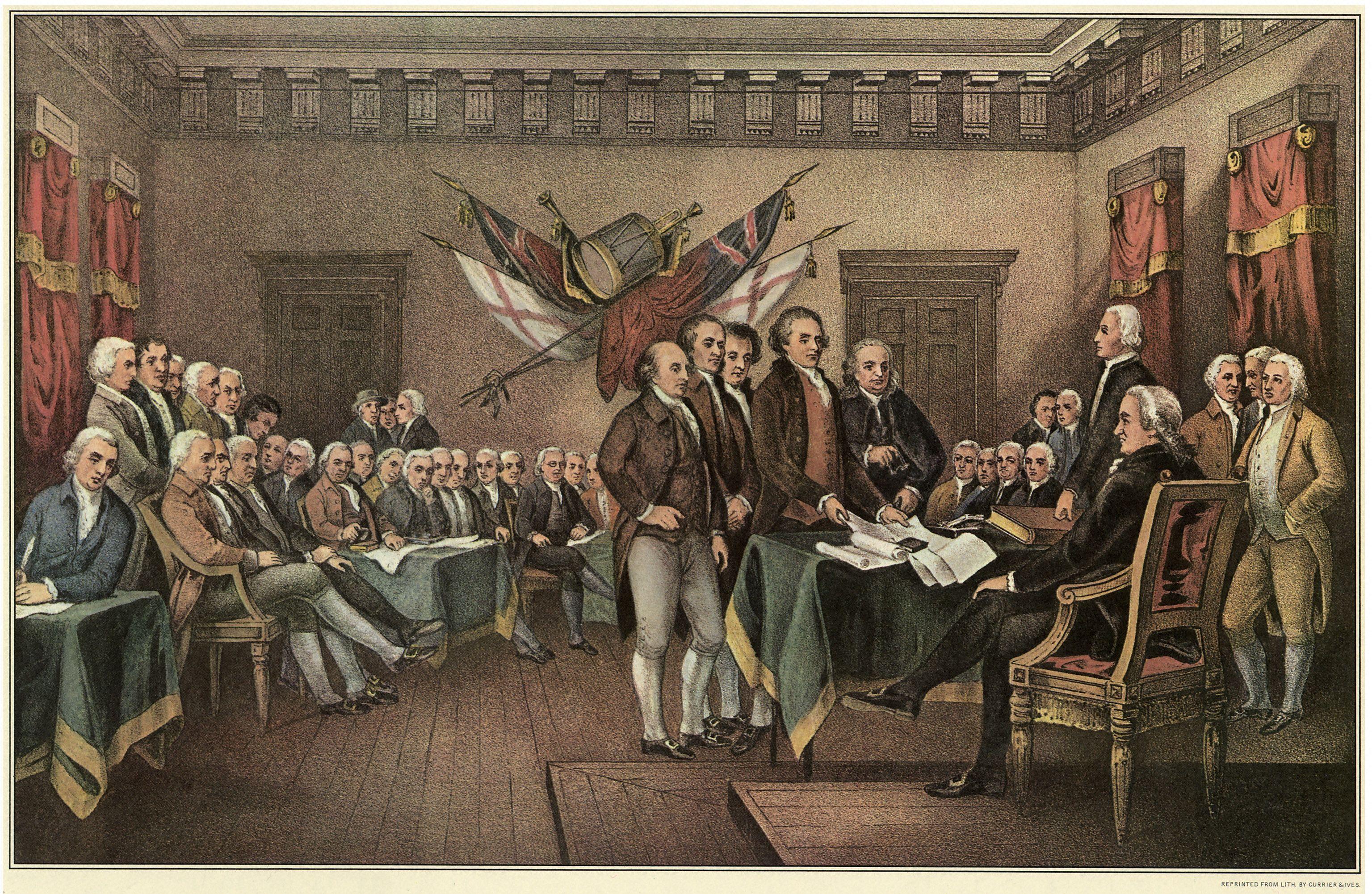 Firma del acta de independencia de EE.UU.