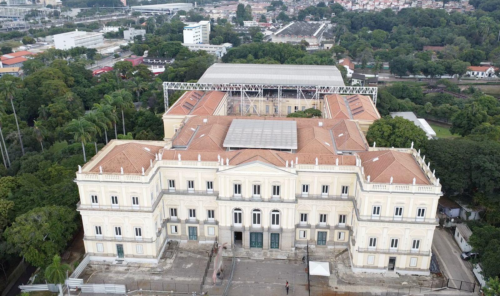 Fachada do Museu Nacional vista de cima