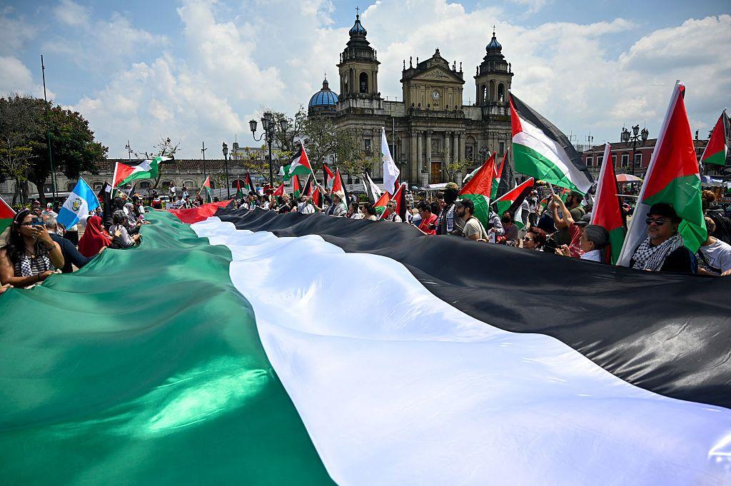 Manifestantes propalestinos en Guatemala