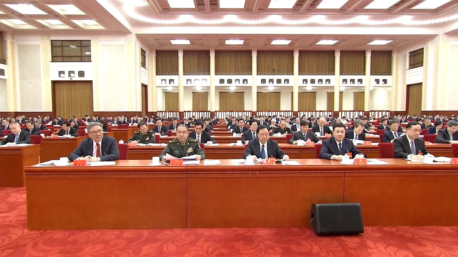 北京京西賓館中共二十屆四中全會會場王文全（左二）在席（中國中央電視台片段截屏10/2025）