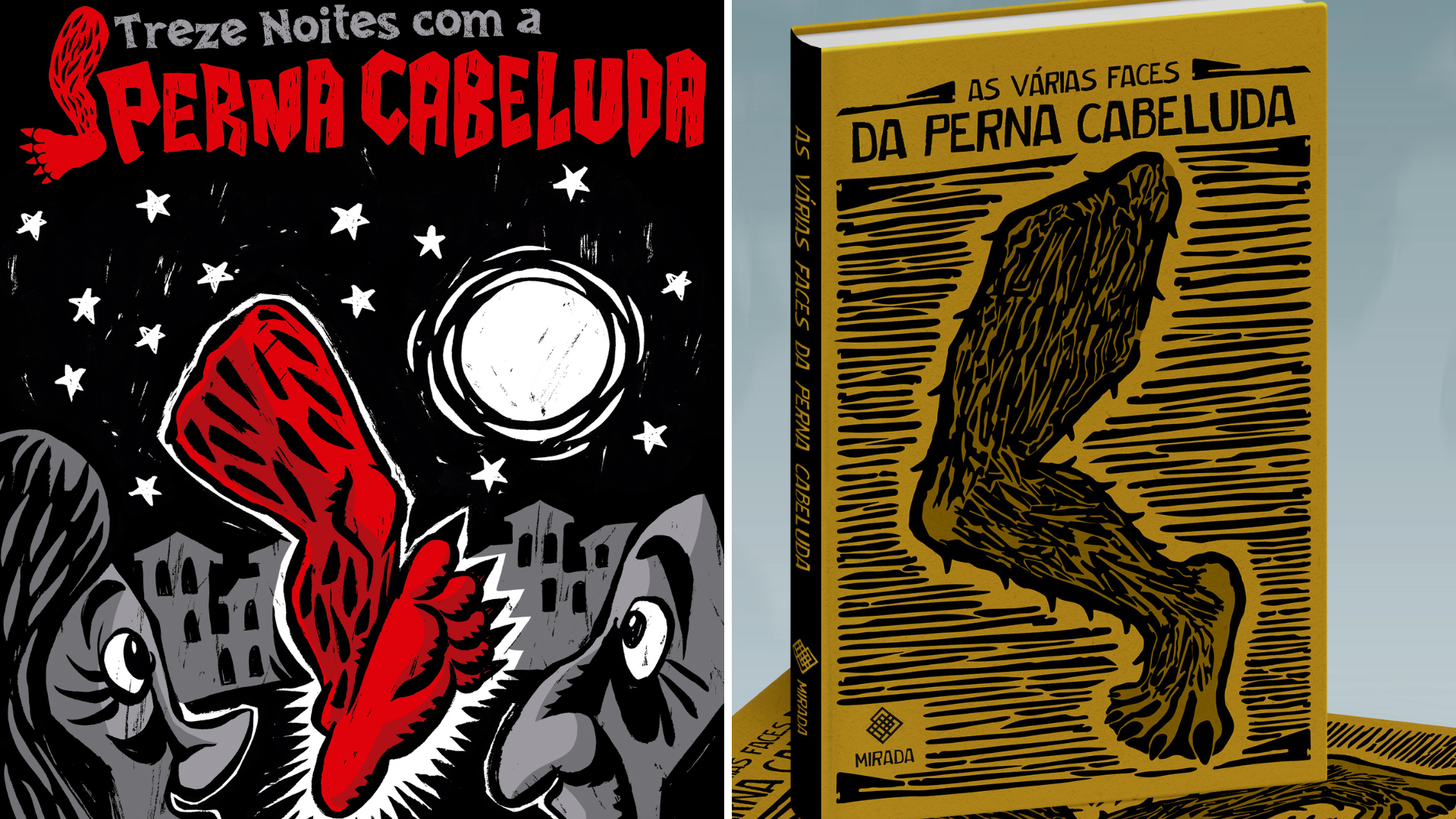 Duas Capas de livros sobre a perna cabeluda