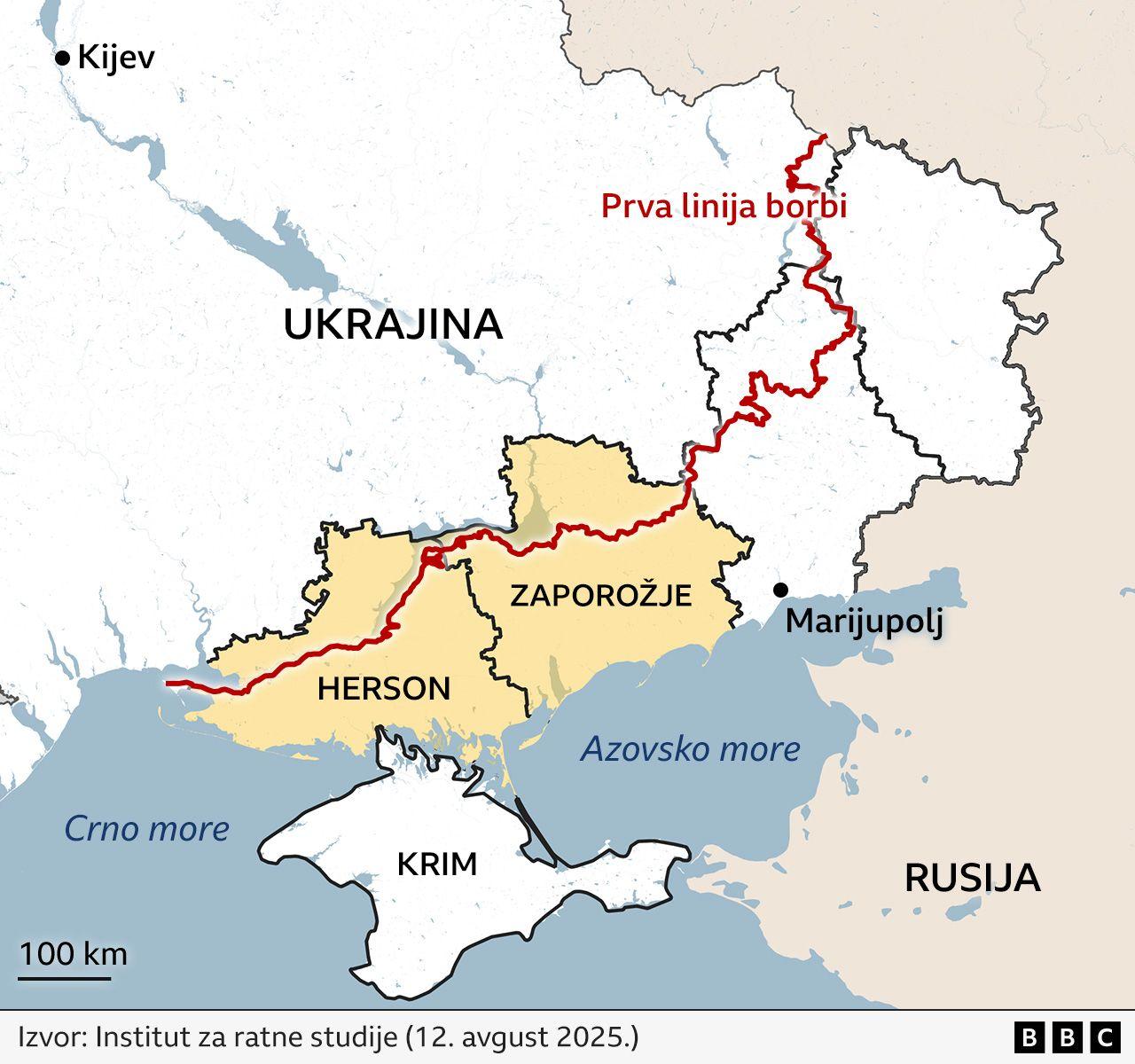 mapa ukrajine danas