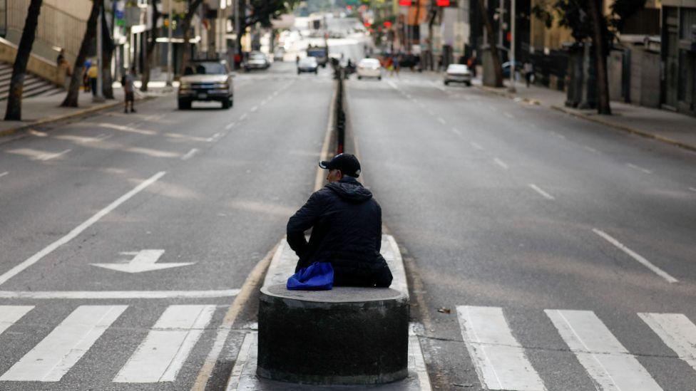 Las calles de Caracas este lunes. 