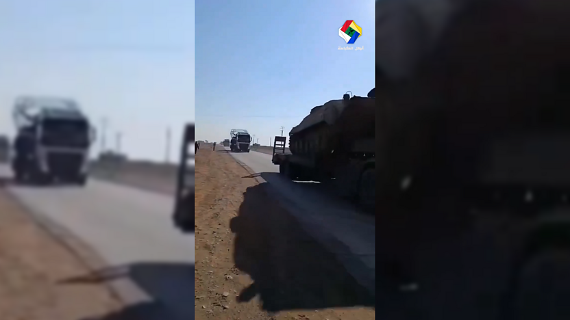 لقطة شاشة من الفيديو الذي عرض بشكل زائف تعزيزات سورية بالقرب من لبنان