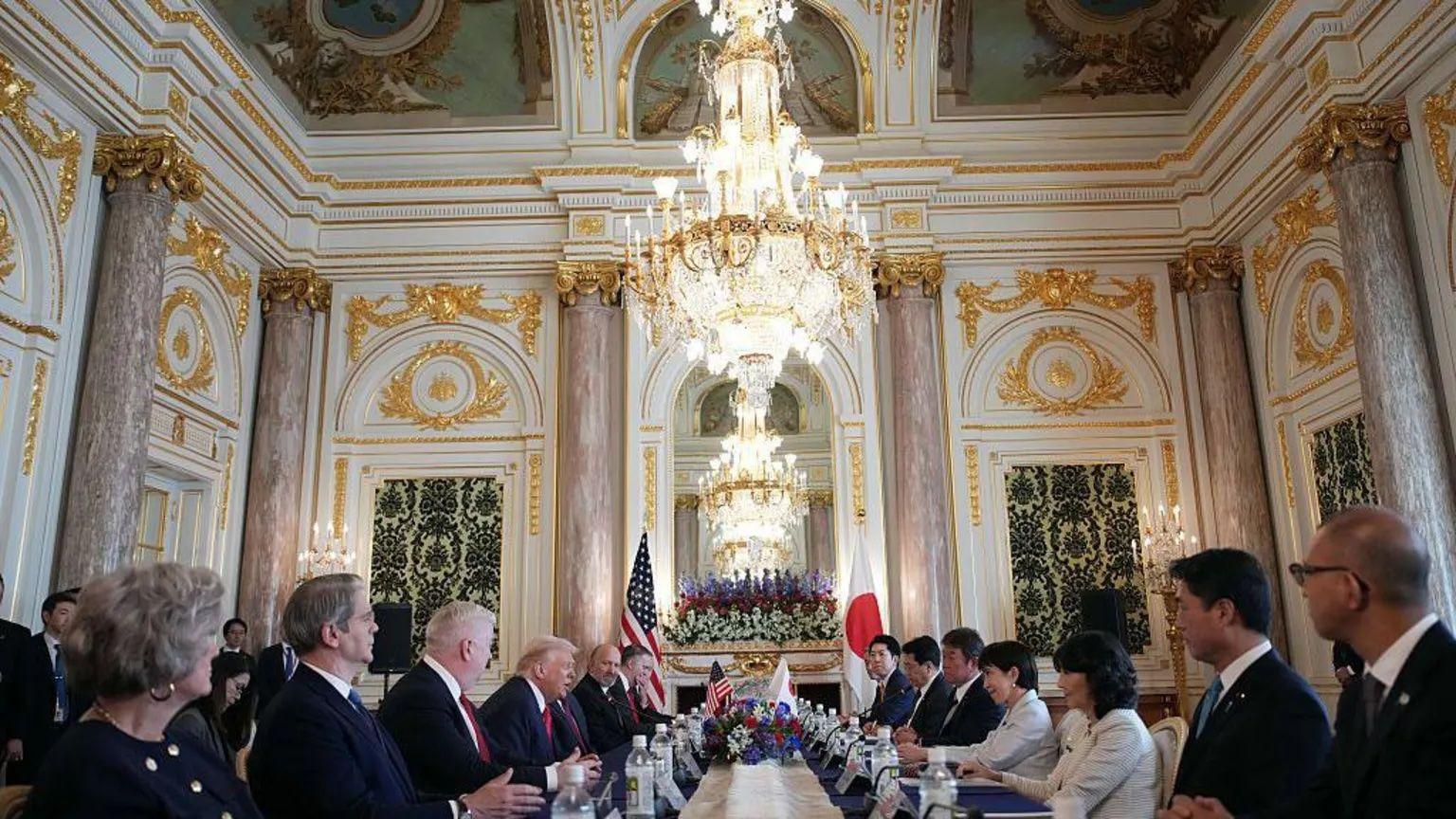 美國總統在華麗的赤坂離宮受到招待