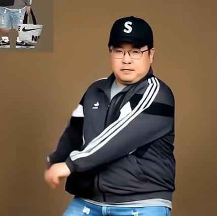 Imagem gerada por IA de um homem vestindo um agasalho esportivo preto