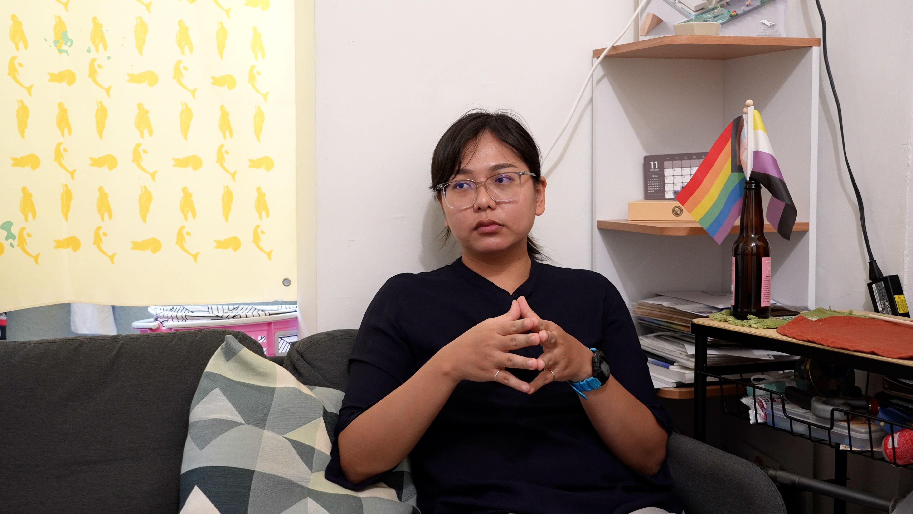 退伍軍人謝昀希接受BBC中文專訪。