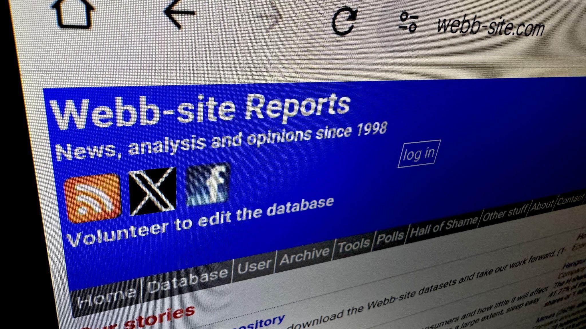 Webb-site.com 網站剪影（BBC中文圖片）