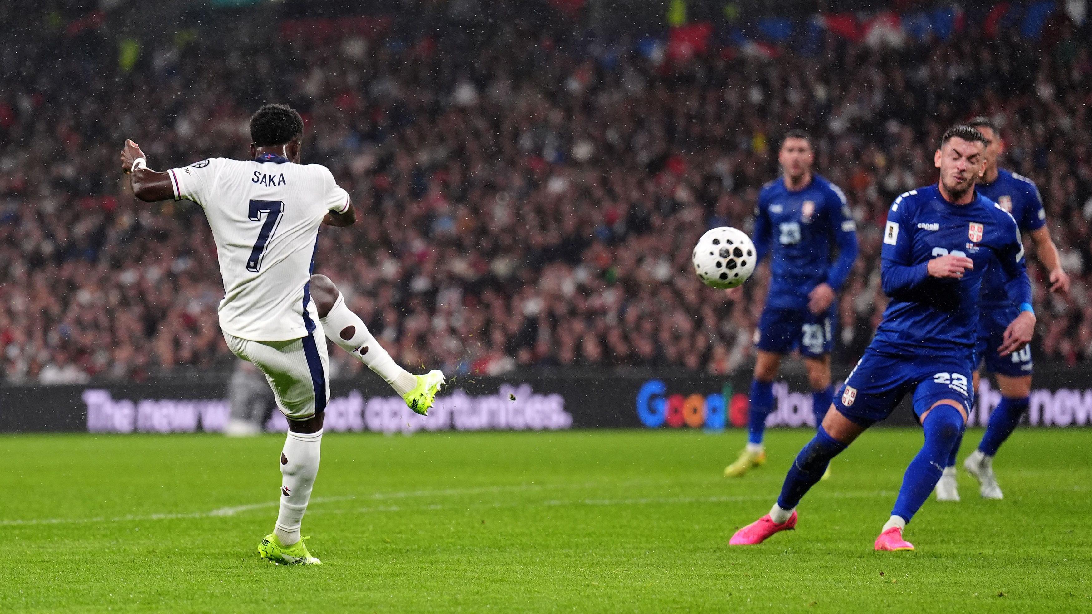 srbija - engleska, engleska srbija, kvalifikacije za svetsko prvenstvo, saka daje gol protiv Srbije