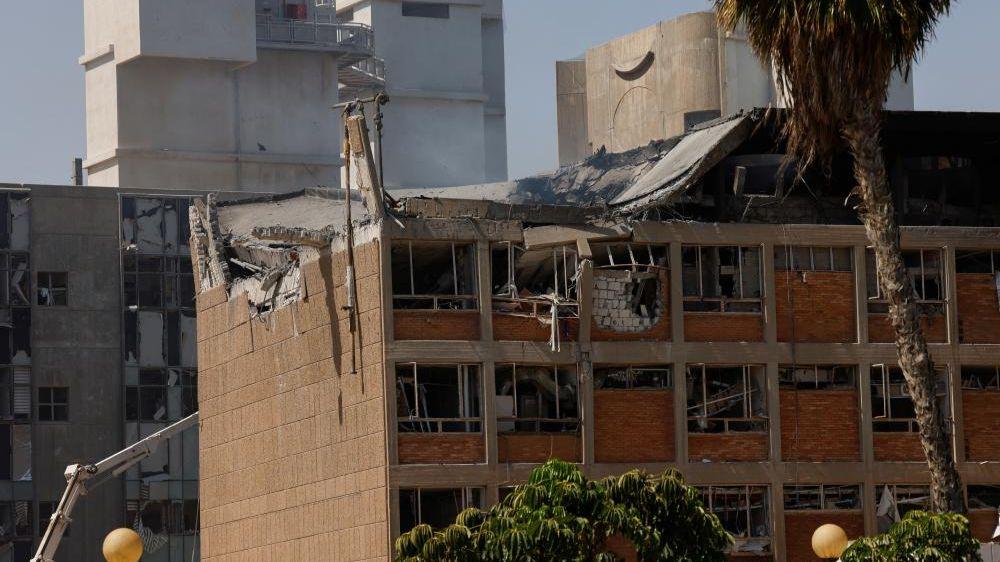 Israeli hospital damaged and injuries reported in wave of Iranian missile strikes