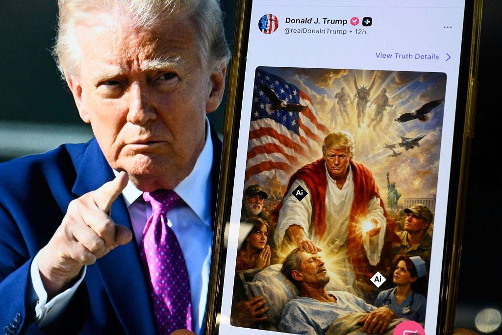 Imagen de Trump como jesús en Truth Social