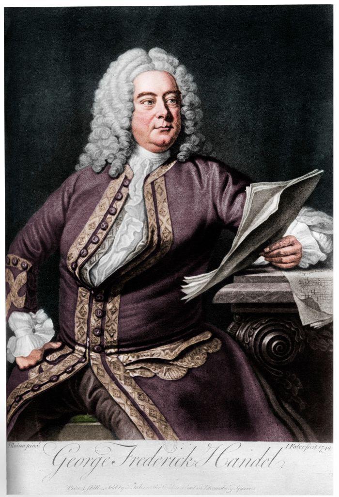 Retrato de Handel sosteniendo una partitura