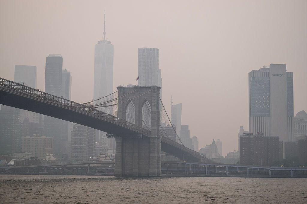 Una vista panorámica de Nueva York que muestra la mala calidad del aire