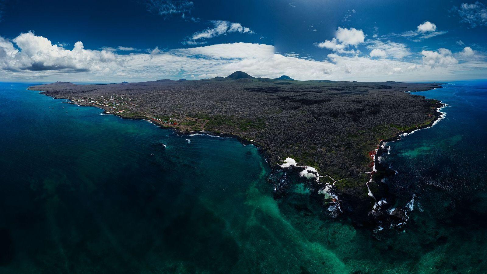 Vista aérea de la isla Floreana 