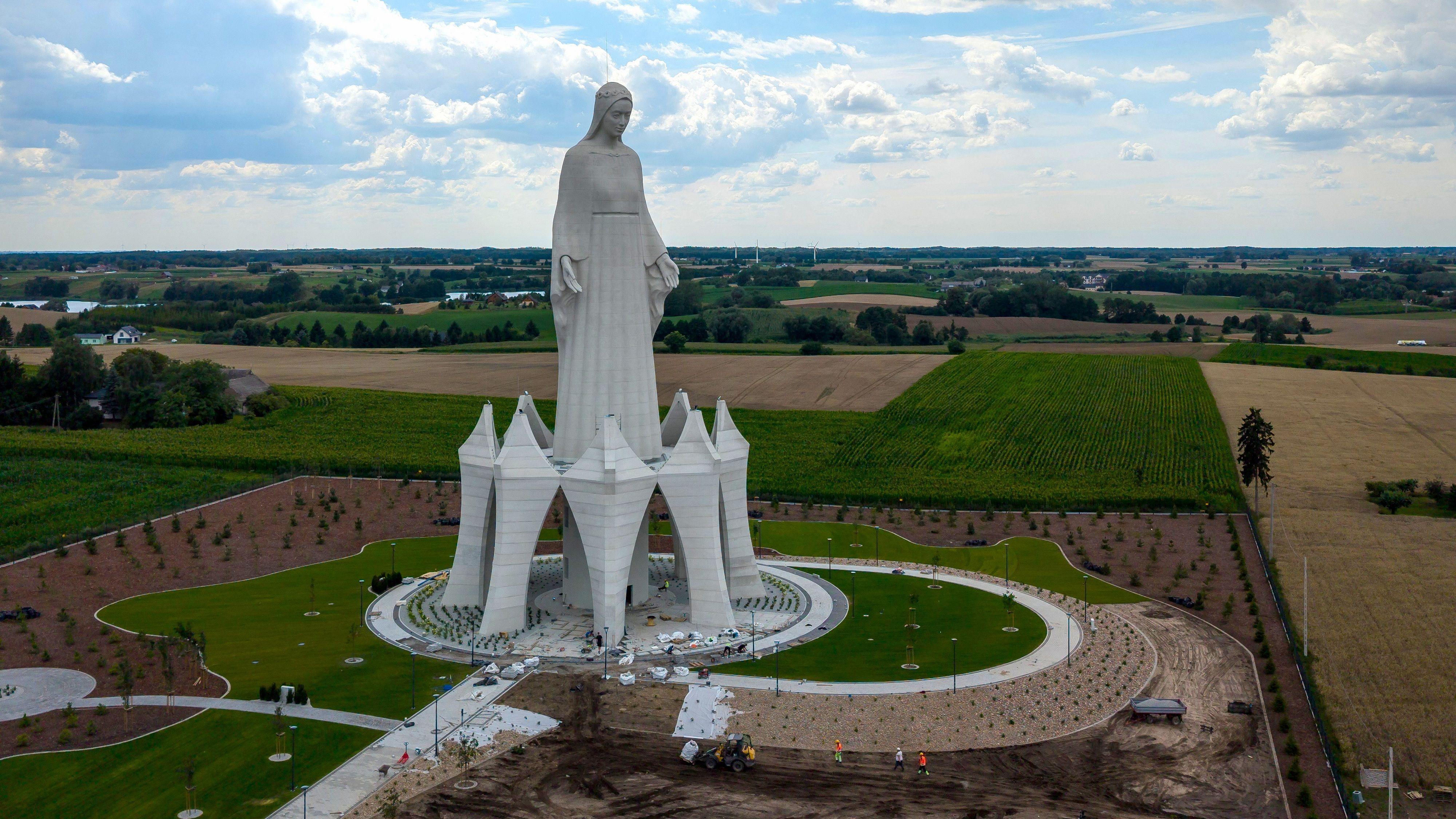 Europes tallest Virgin Mary statue unveiled in rural Poland