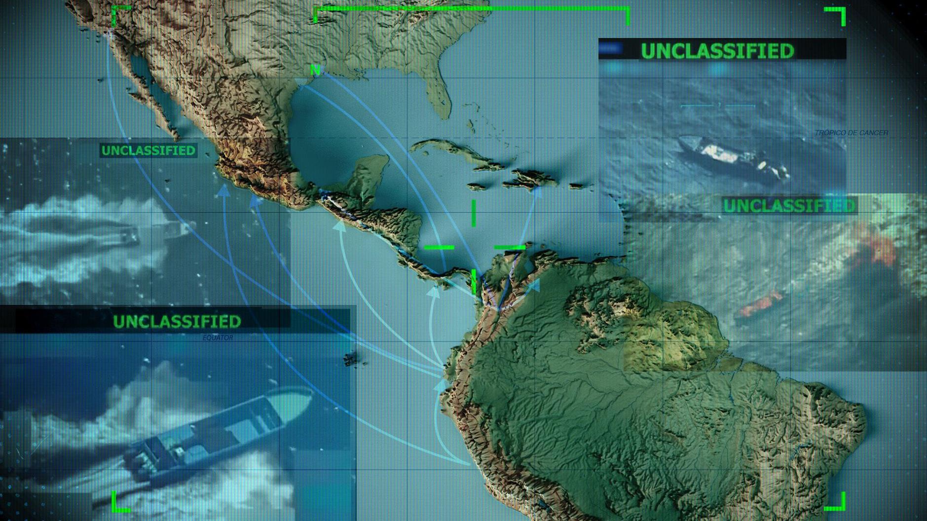 Imagen de promo para las rutas de la droga de América Latina a Estados Unidos.