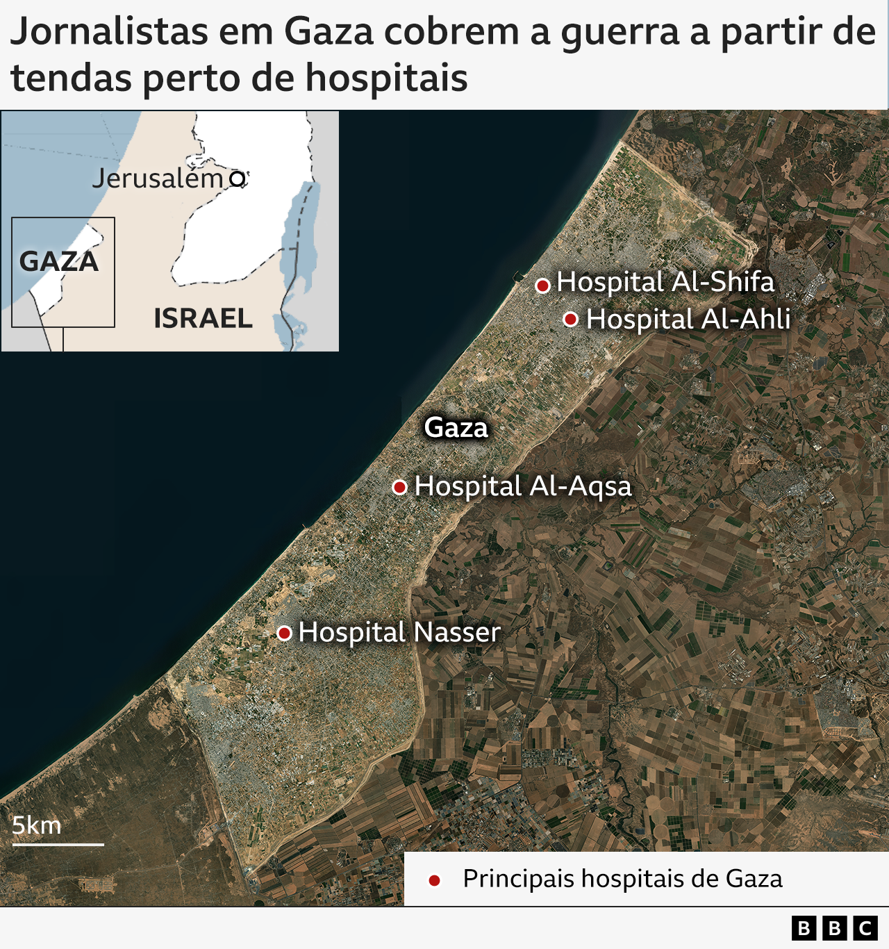 Mapa em Gaza