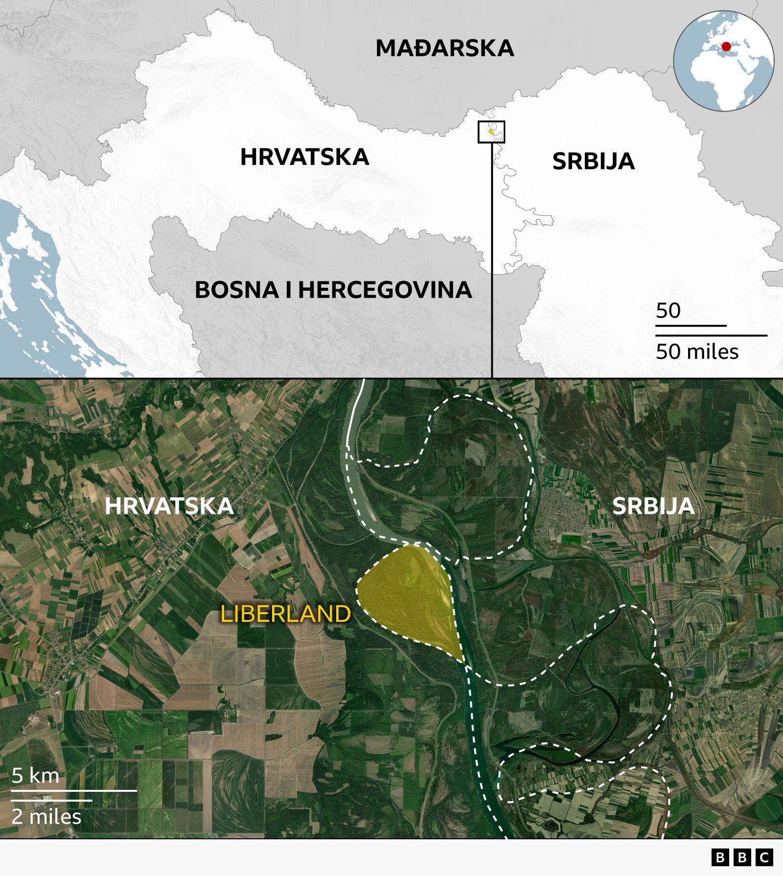 liberland, gde je liberland, mapa liberlanda