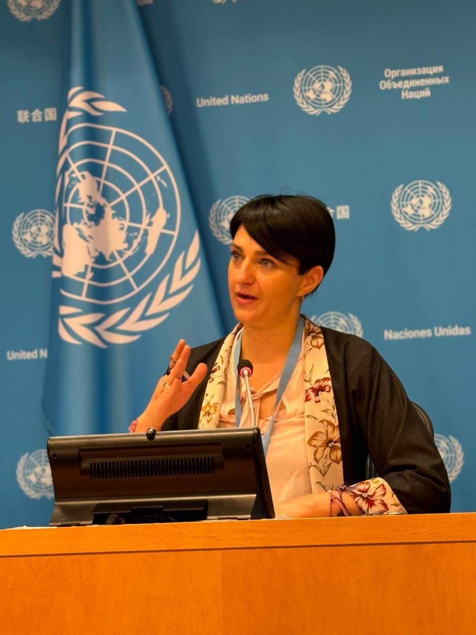 Citroni, presidenta del Grupo de Trabajo sobre Detenciones Forzadas de la ONU en una rueda de prensa.