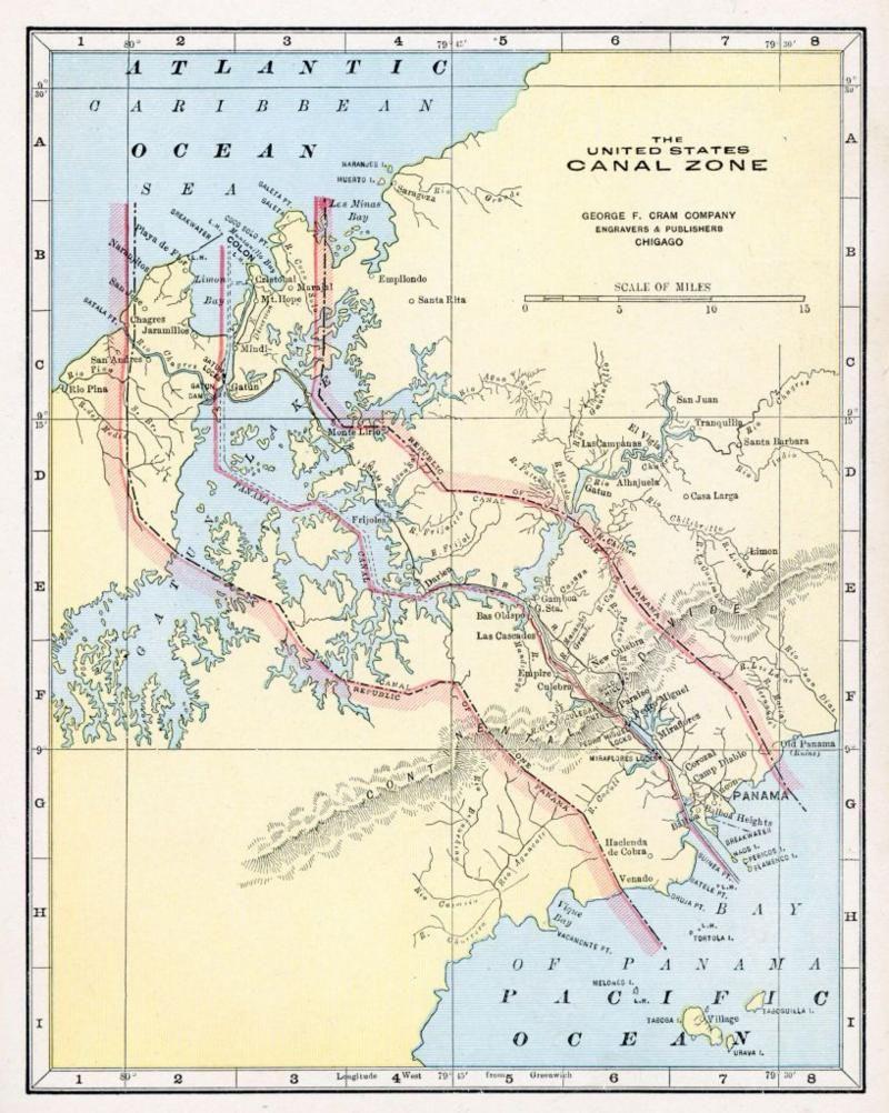 Mapa da Zona do Canal do Panamá